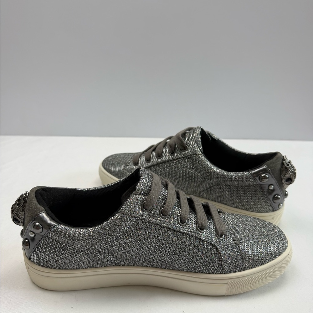 NWOT Kurt Geiger London Silver Glitter Eagle Sneakers Women’s Size 7 EU 37 - Picture 6 of 9